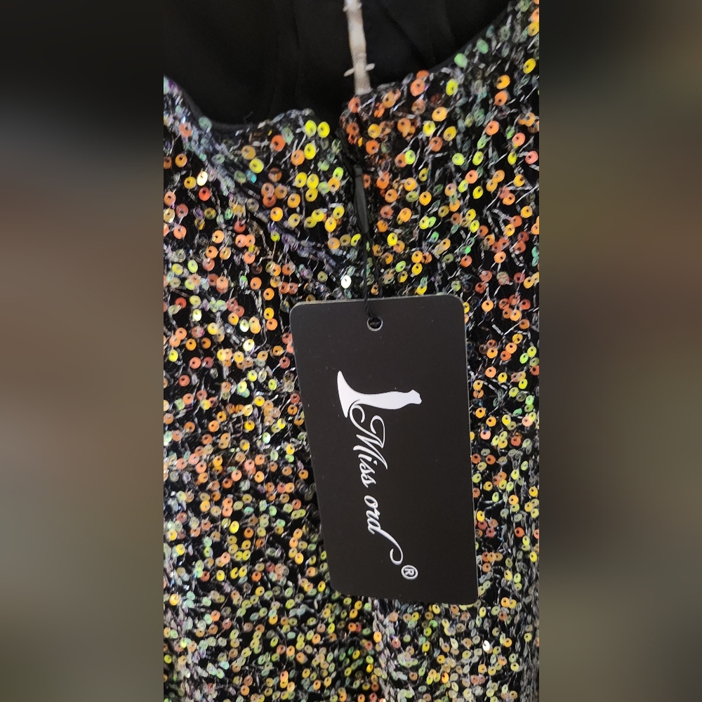 Multicolor Sequin Gown - Picture 3 of 4